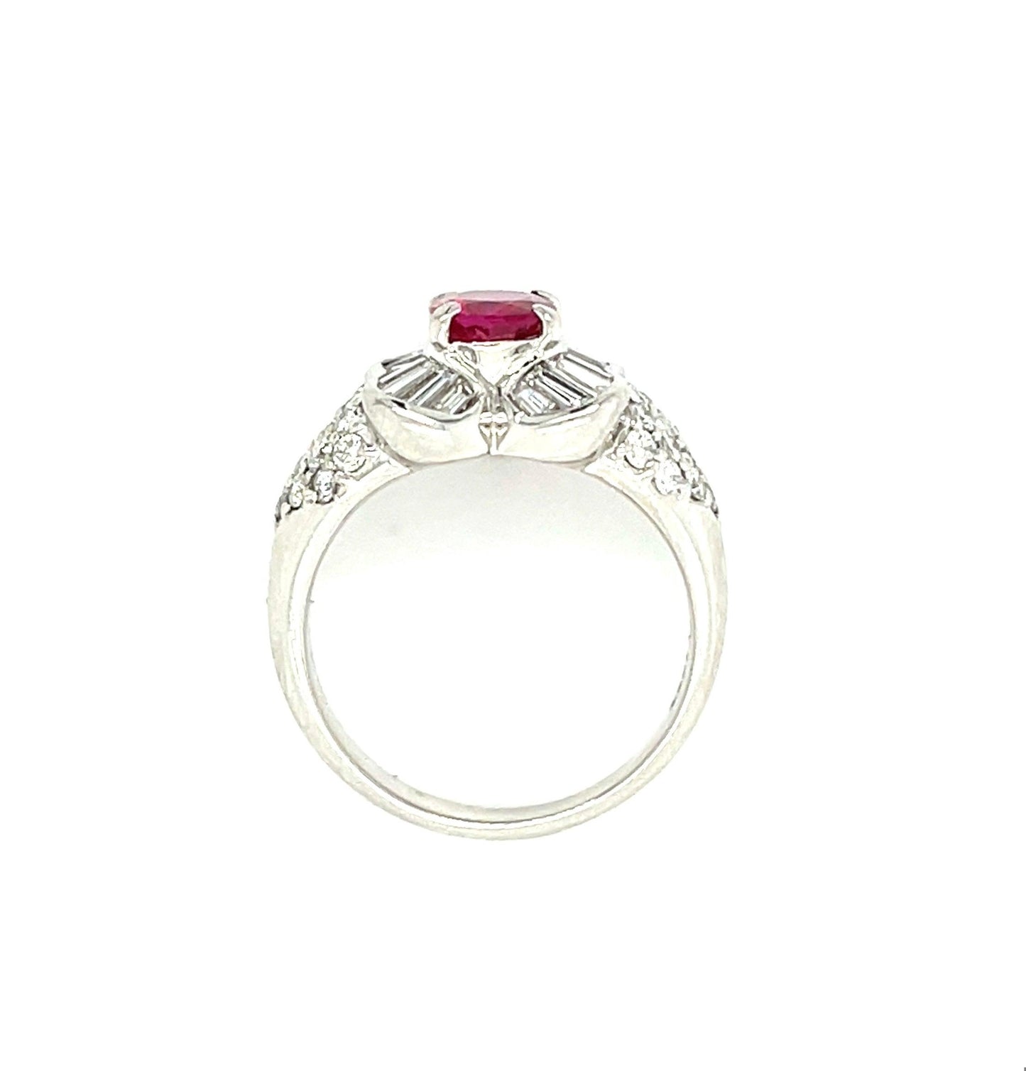 1.02ct GIA Burma Red Ruby (Minor Residue) .92ct Diamond Platinum Ring