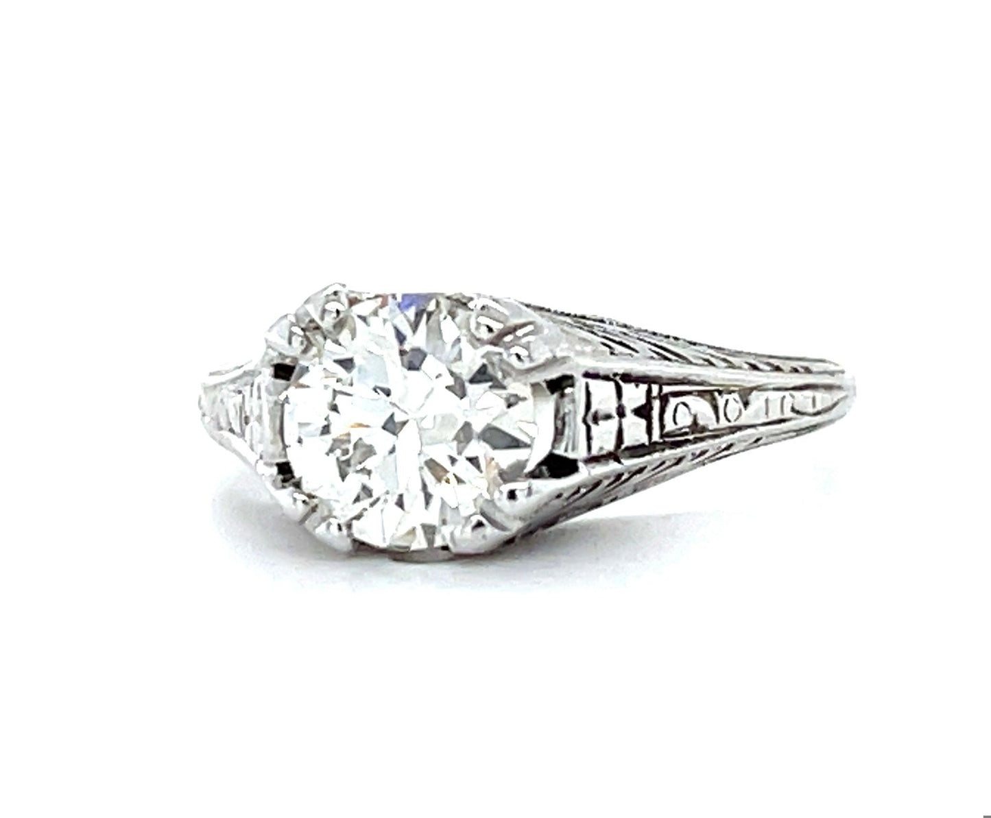 1.05ct GIA K VS1 Platinum Art Deco Ring (Circa 1930s) 6 Size 3.50gr