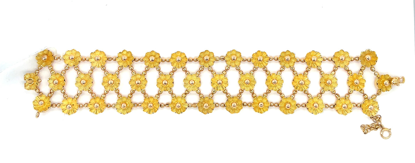 18KY European-cut Bracelet 56.3gr Circa 1940s ESTATE Length 7