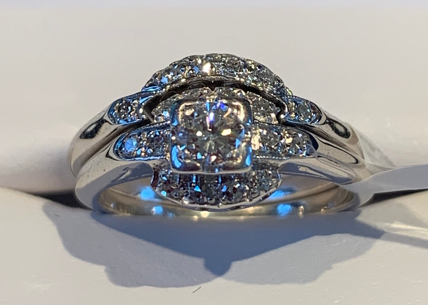 PT Diamond Ring 0.20ct(dia) 0.22ct twt(dia) Circa 1930 ESTATE Size 5