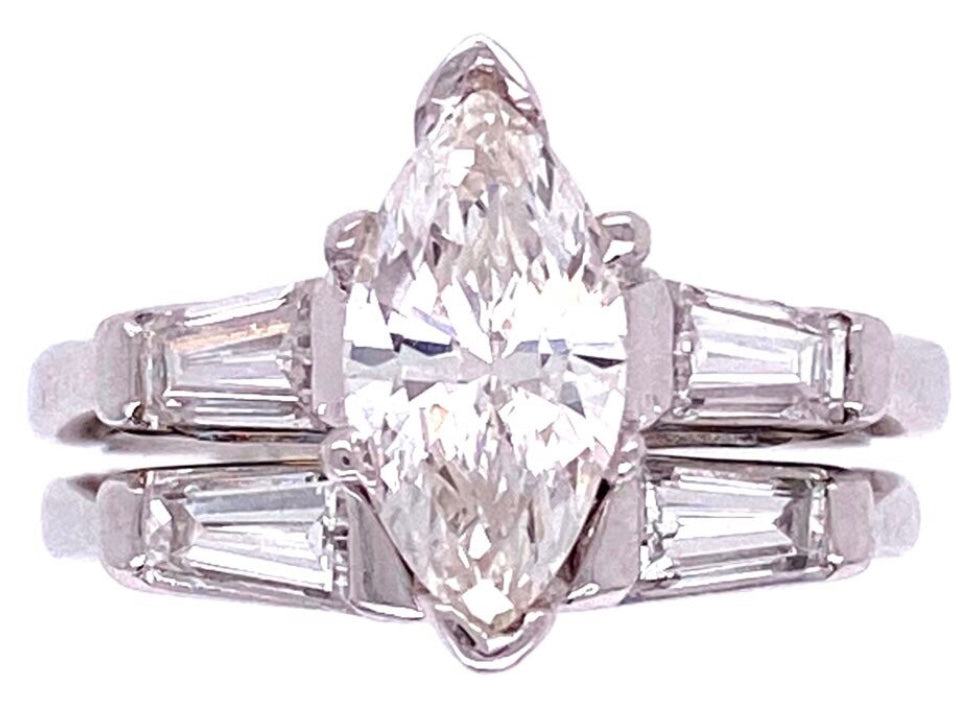 PT Diamond Set 0.89ct(dia) .44ct(s dia) Circa 1950s