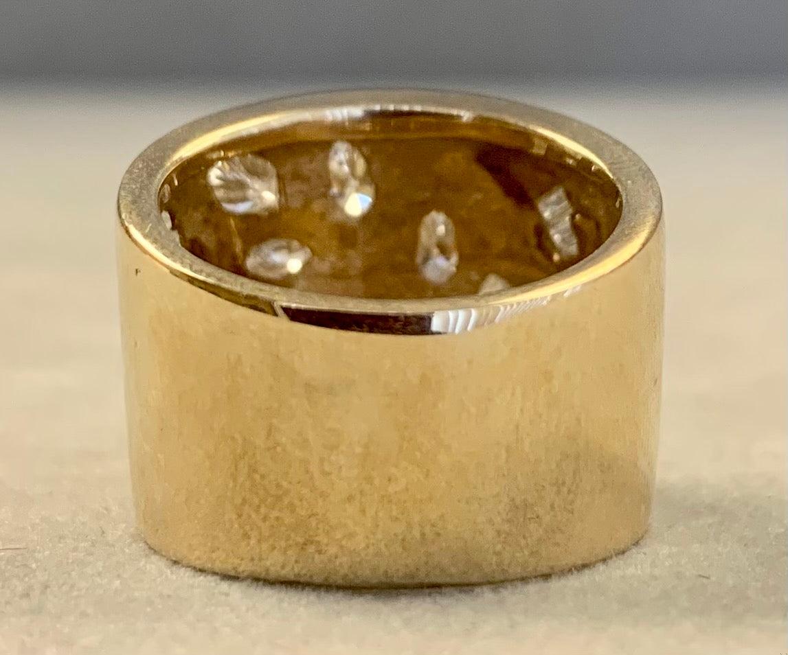 Estate (1970s) Ring with Floral Motif 14KY / Dia 1.45ct