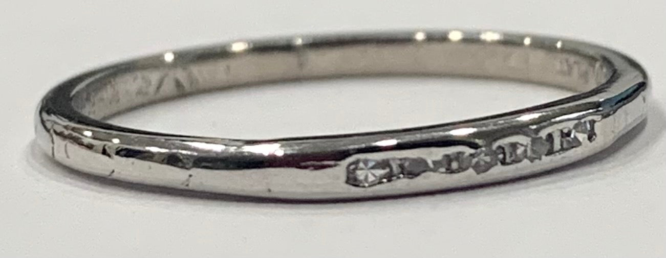 PL Diamond Art Deco Band 2.5gr 0.06ct(dia) Circa 1920s 2.47g Size 7.50