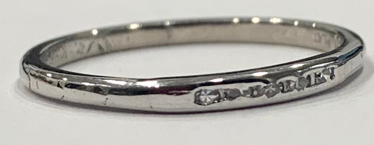 PL Diamond Art Deco Band 2.5gr 0.06ct(dia) Circa 1920s 2.47g Size 7.50