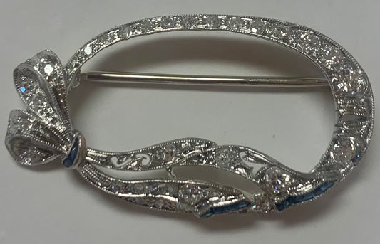PL Diamond Art Deco Brooch 5.9gr 0.90ct(dia) 30 Stones Circa 1920s