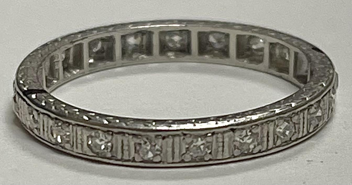Diamond Art Deco Eternity Band 3.5gr 0.48ct(dia) Circa 1920s ESTATE Size 5.50