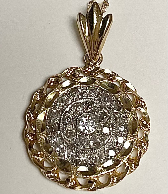 1.20ct Old European Diamond 14KY Pendant 6.4gr Length 16