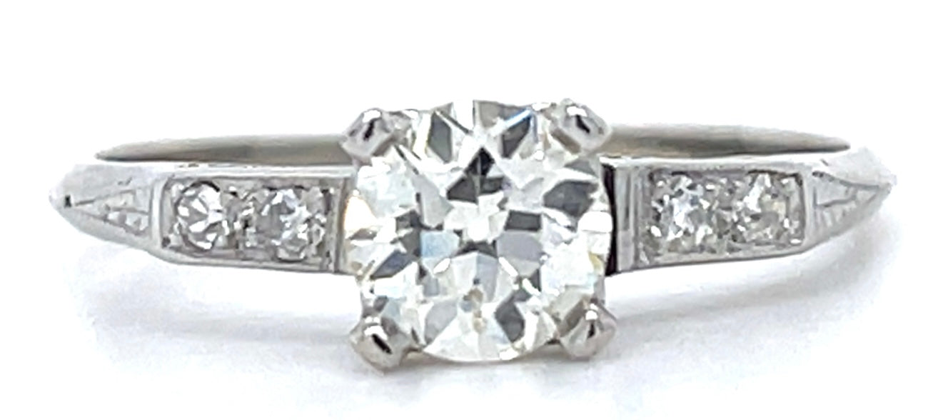 PL K-l European-cut Diamond Ring 3.2gr 0.68ct(dia) VS2 Circa 1940s