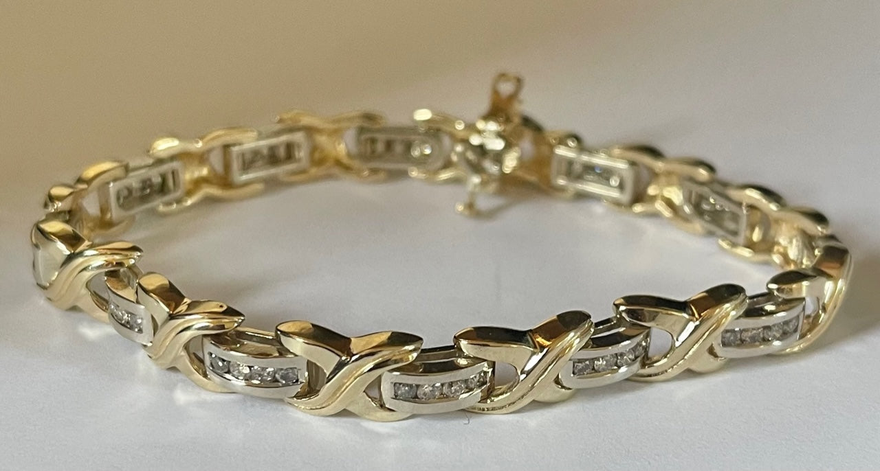 1.50ct Diamond 14KY 2 Tone Gold 24.50gr Bracelet