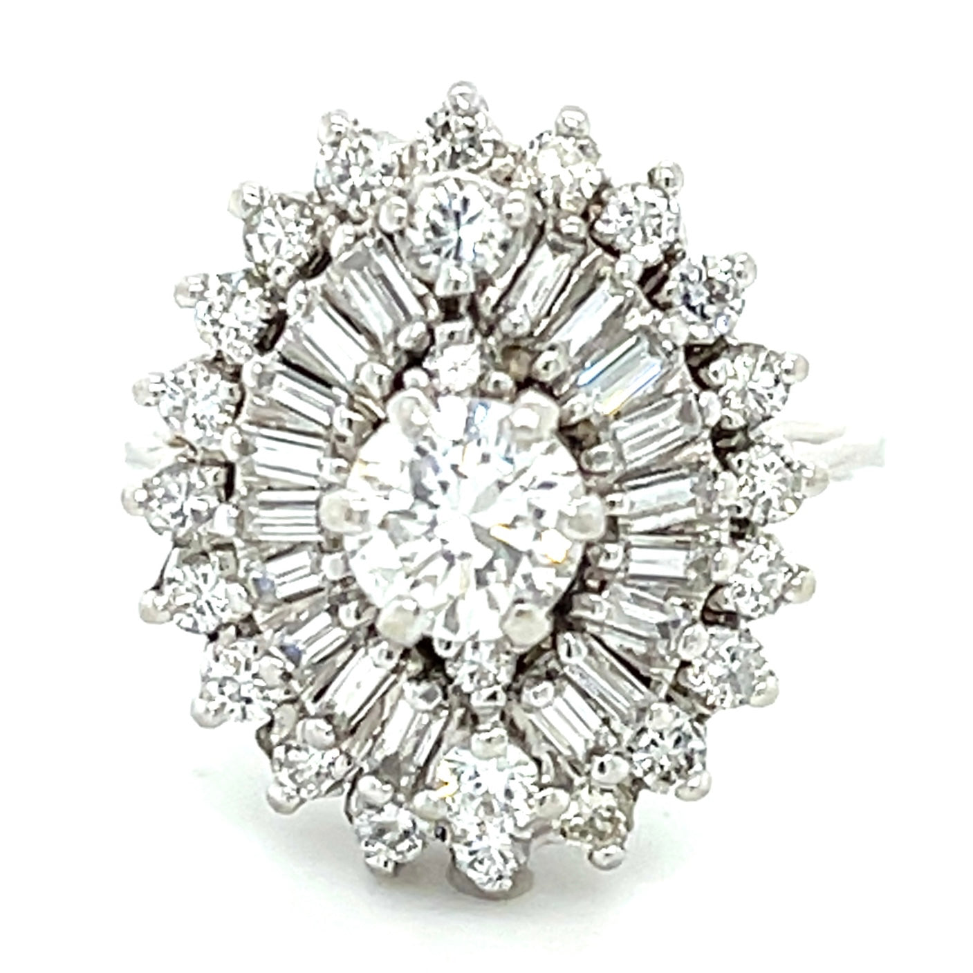 Estate 0.55ct Diamond 18KW 4.90gr Ring Circa 1960s Sd 1.30ct Size 6