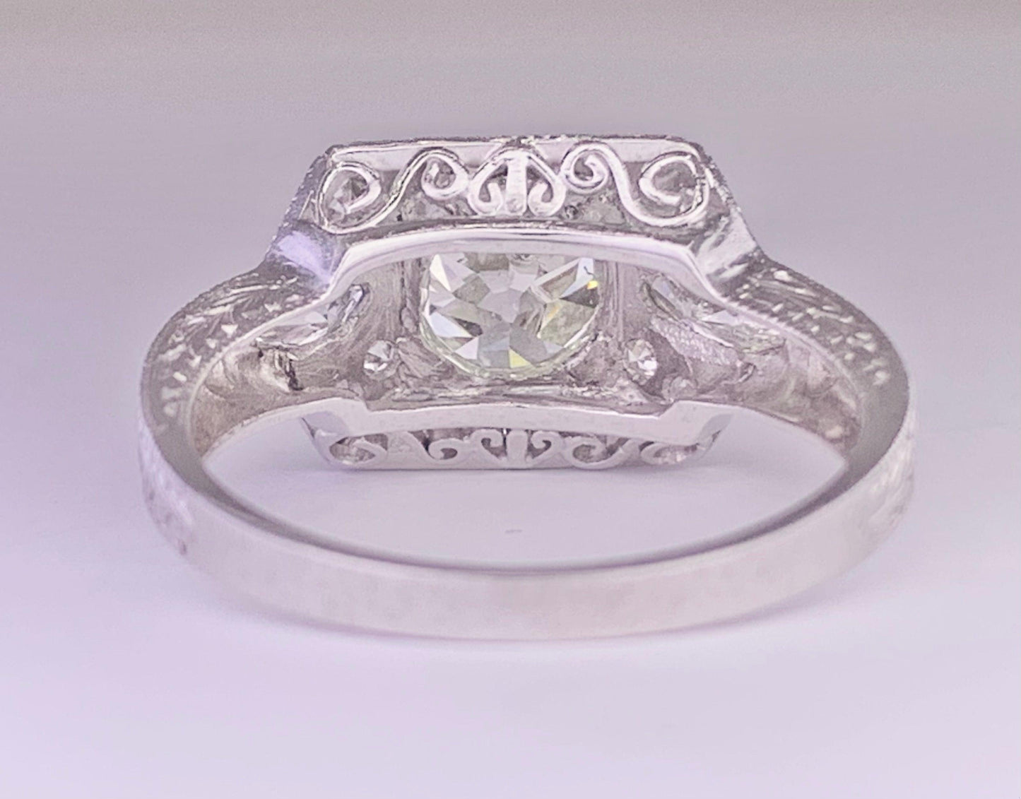 Vintage (Circa 1950s) Ring PT | European Diamond 1.50 carats | SD .20ct