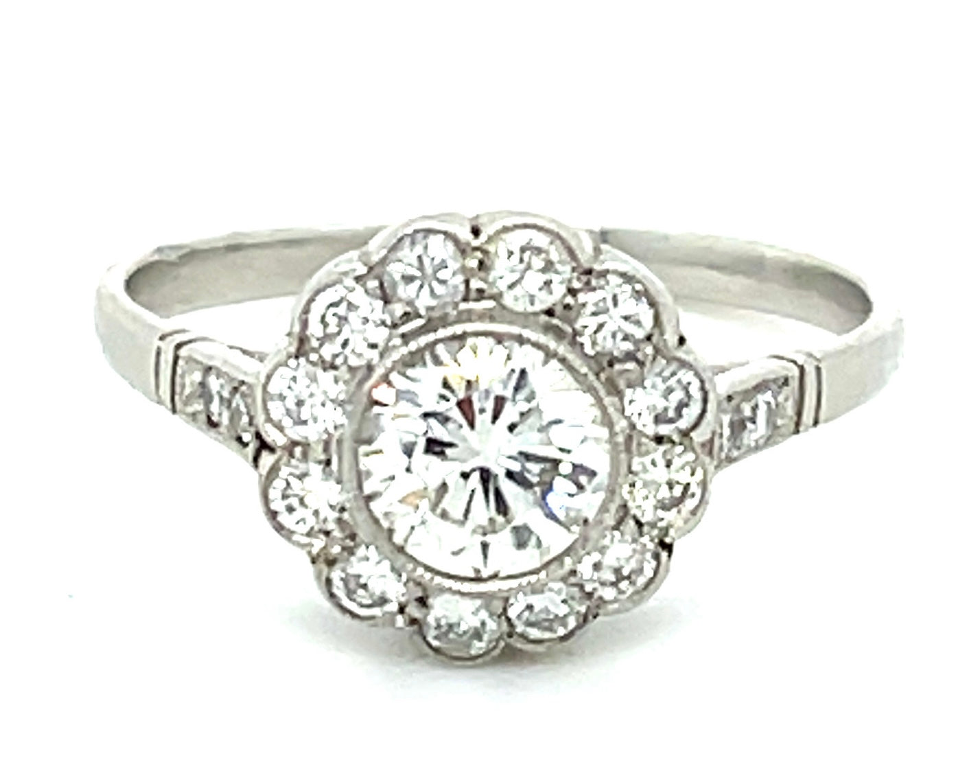 0.60ct Diamond PT 2.70gr Ring Handmade .42ct (sd) Size 6