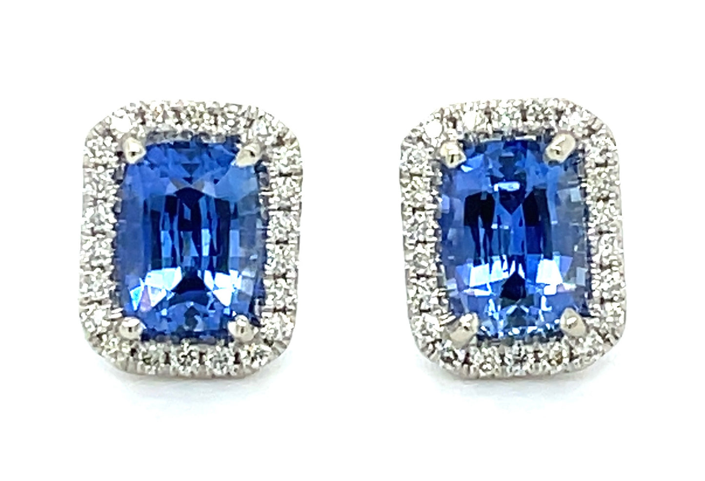 2.33ct Sapphire & 0.21ctw Diamond 14KW Earrings