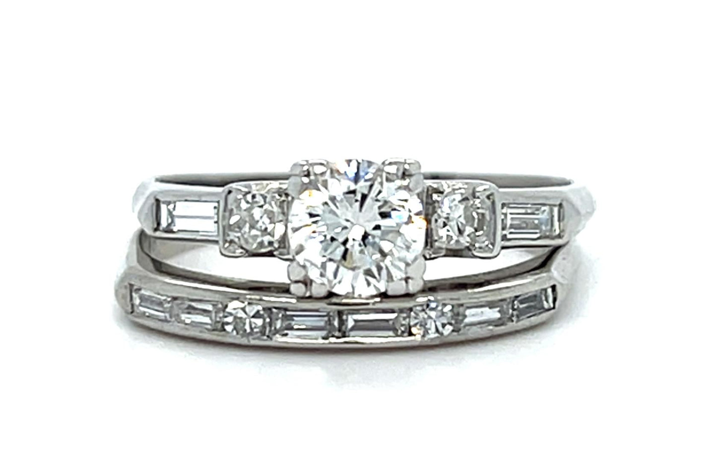 Original Art Deco .55ct Diamond Platinum Ring/Band(Vintage 1930s) .70ct SD 5.29g
