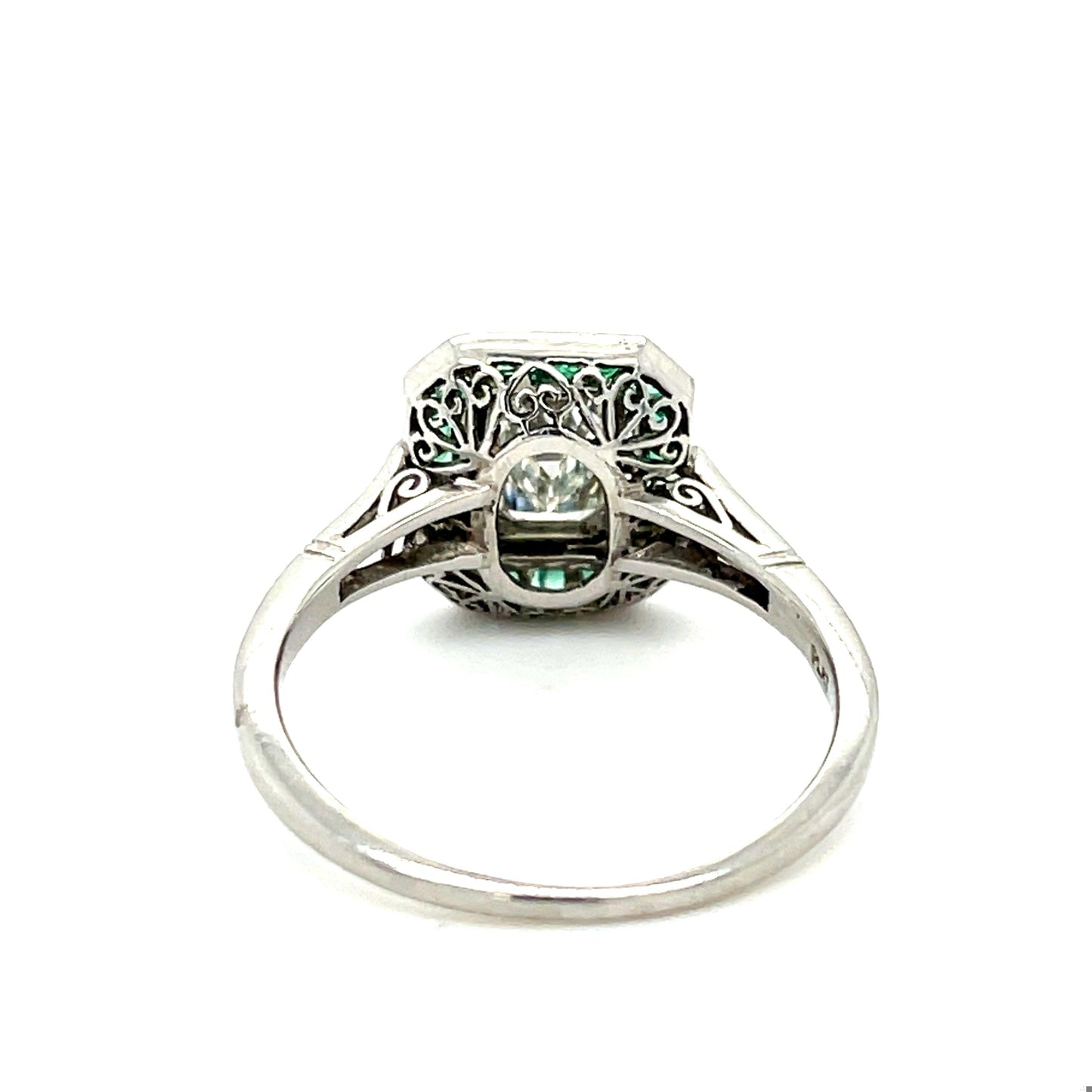 1ct Emerald Cut Diamond GIA I VVS2 Platinum Handmade & Inspired Ring 1ct Calibre