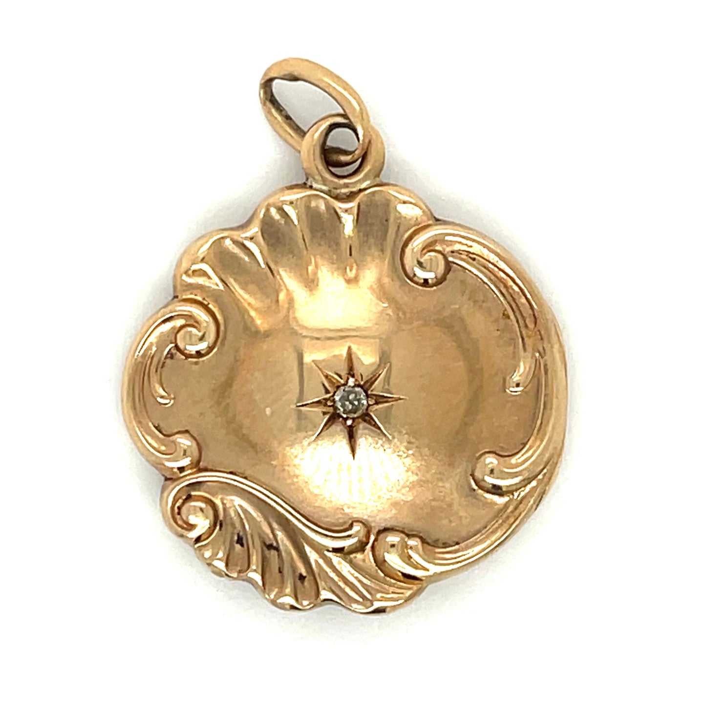 0.03ct Diamond 10K Victorian Locket/pndnt Circa 1880s
