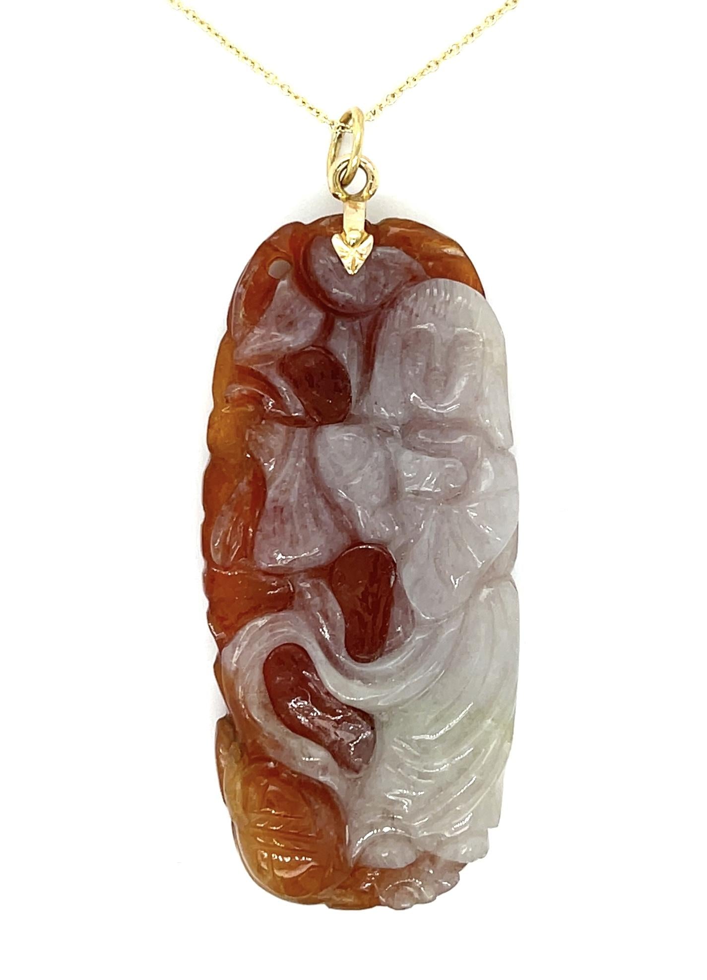 100.00ct A Jadeite 18KY 22.45gr Pendant Circa 1960s Two Sided Gia 6237273601
