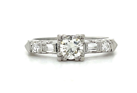 Original Art Deco .40ct CD Diamond PT Vintage Ring (Vintage 1940s)