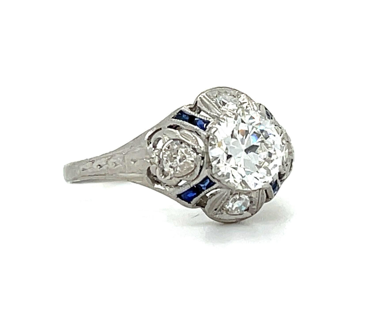 Original Art Deco 1ct OEC Dia Platinum Antique Ring (c:1920s) .30ct SD 7 Size