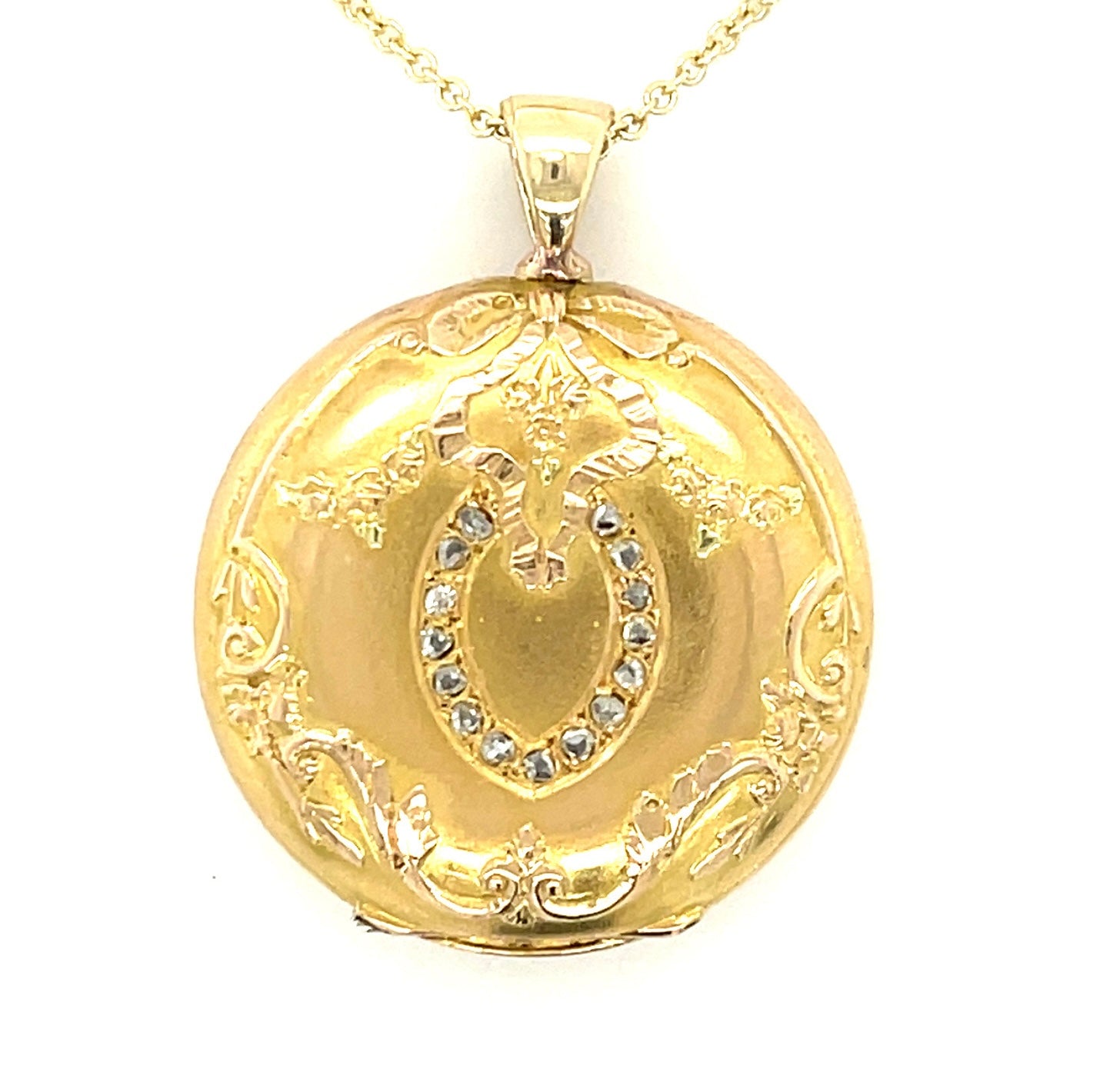 Estate 0.30ct Diamond Rose-cut 18KY 12.30gr Victorian Pendant Circa 1880s 14k