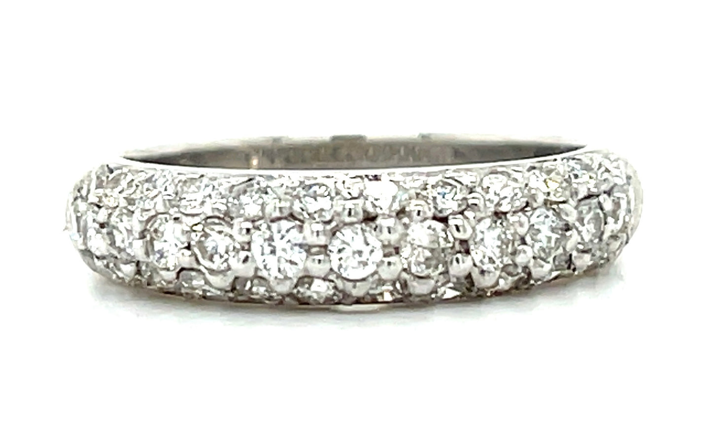 1.30ct Diamond 14KW 4.20gr Band Three Row Size 6.75