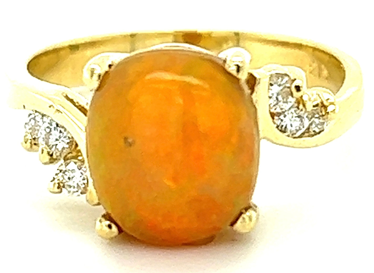 1.70ct Opal &  0.16ctw Diamond 14KY  3.90gr Ring Size 6