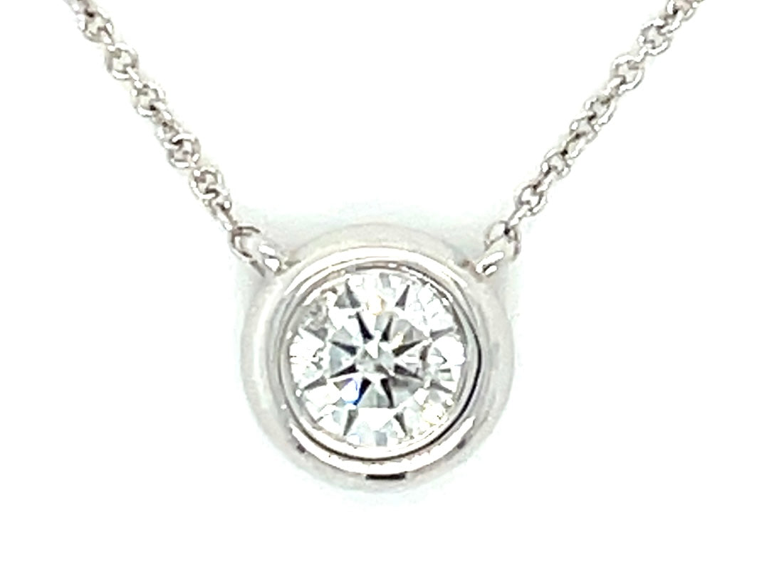 0.60ct Diamond 14KW 2.90gr Pendant Bezel Length 18