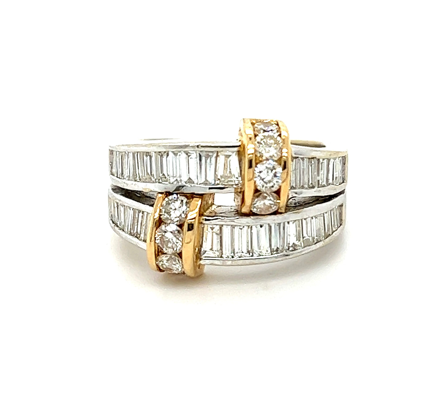 1.56ct Diamond 14KY 2 Tone Gold 8.79gr Ring Circa 1980s