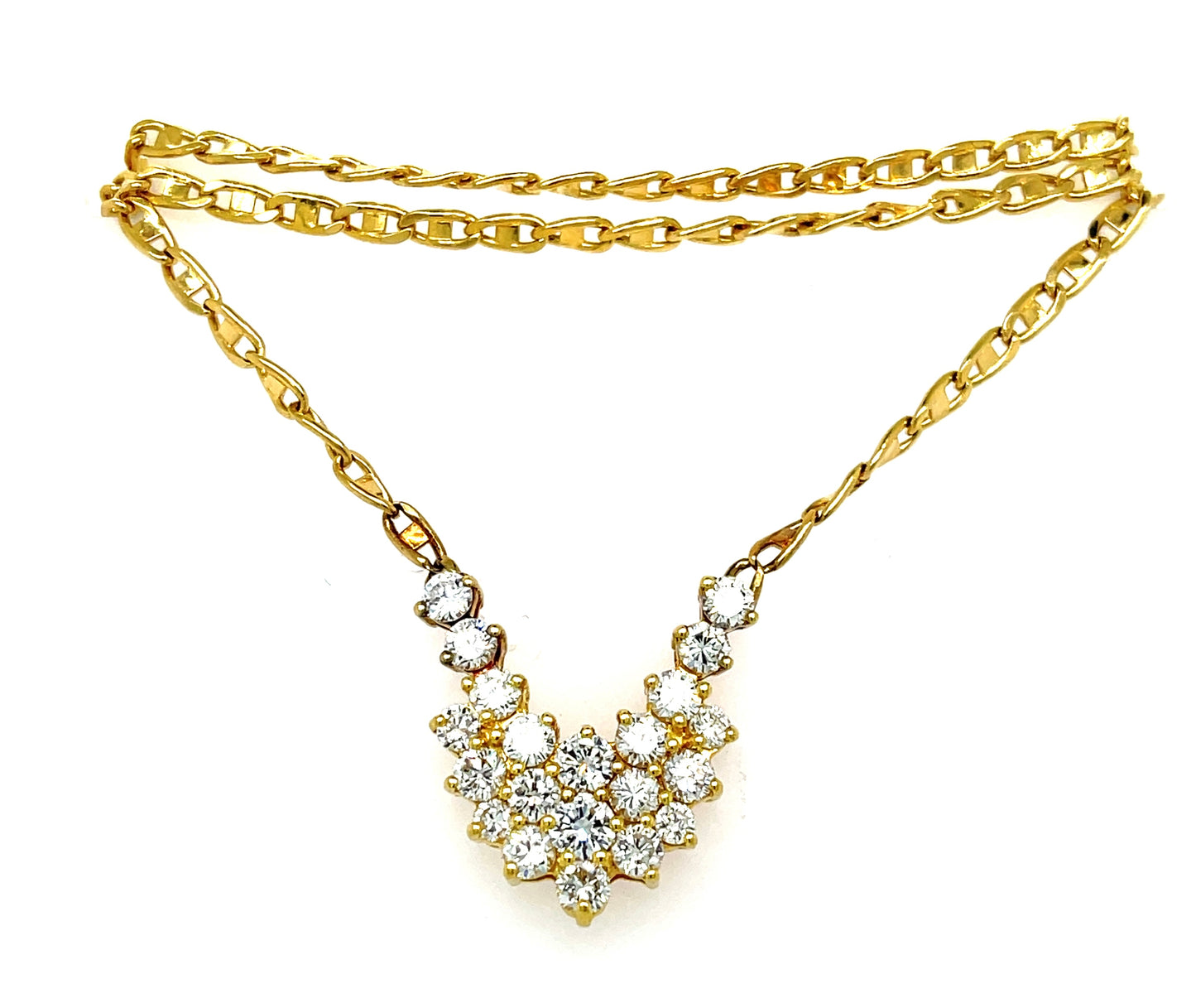 Estate 2.00ct Diamond 18KY 9.90gr Pendant Length 16