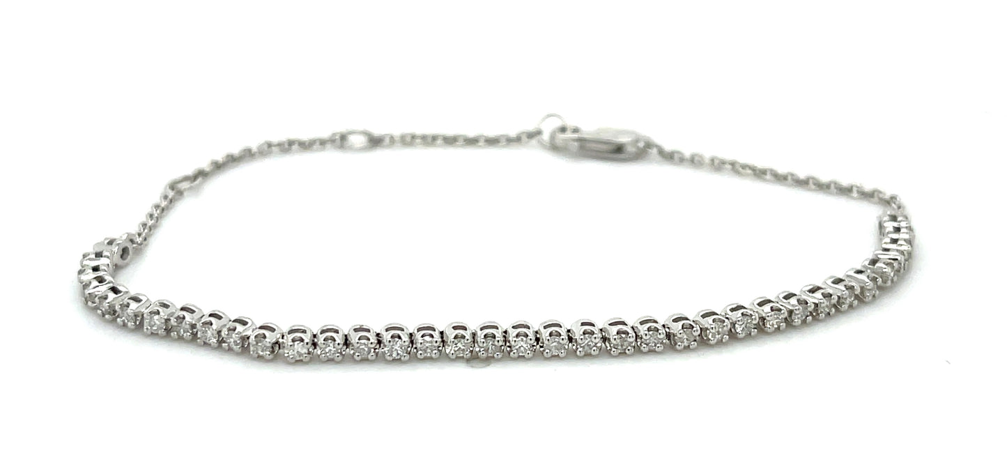 0.52ct Diamond 18KW 4.13gr Bracelet Length 7.25