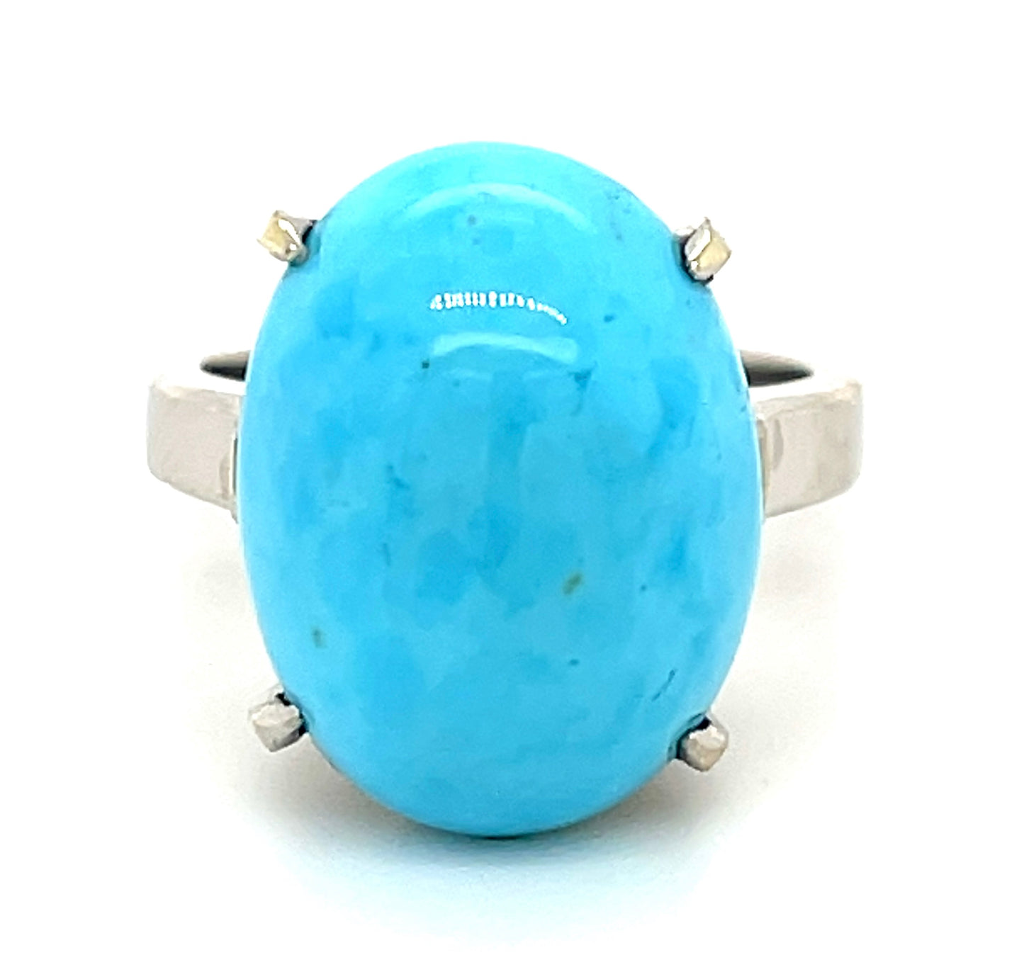Estate 9.00ct Turquoise PT 9.51gr Ring Circa 1970s Size 6