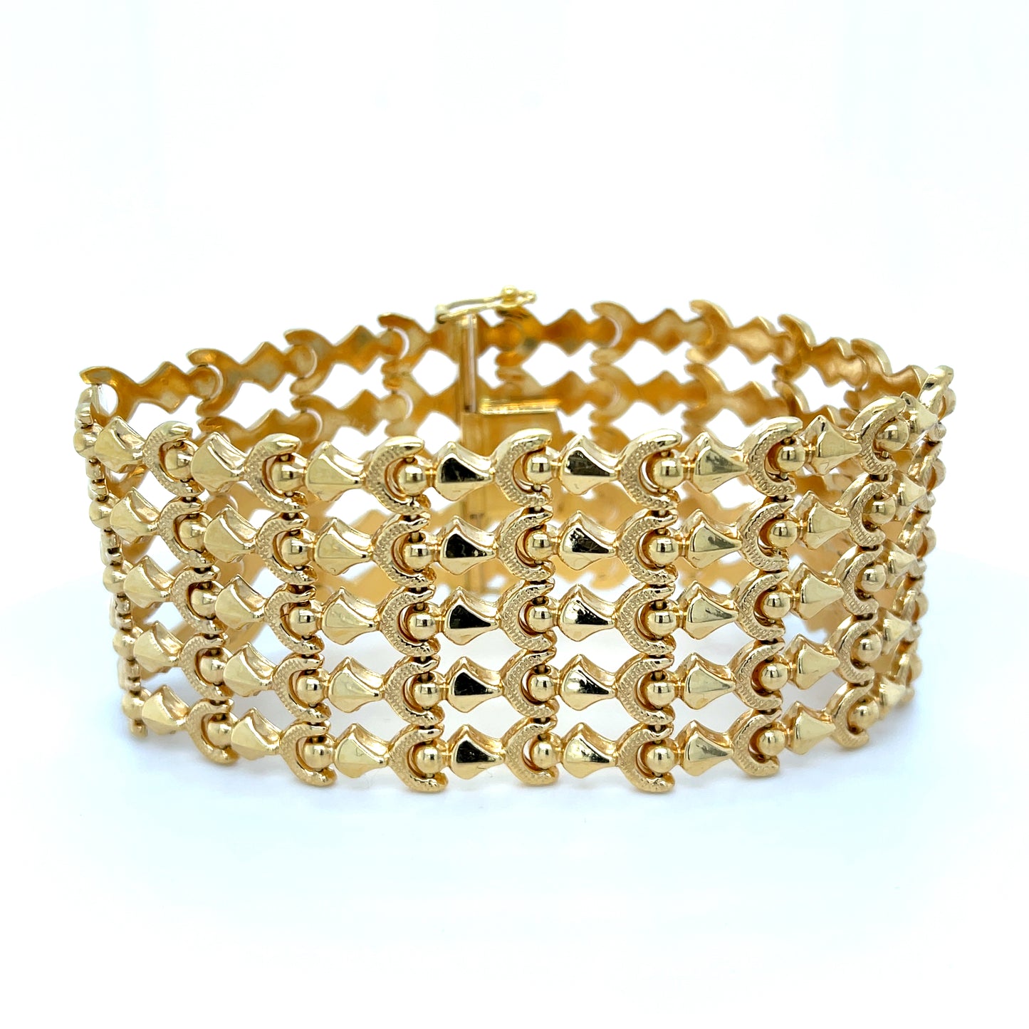 Estate 18KY 46.97gr Retro Bracelet Circa 1940s Length 7