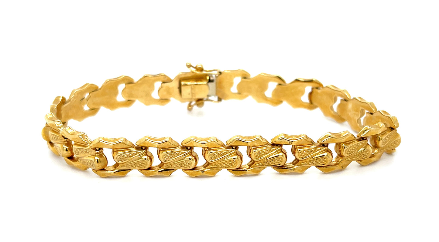 Estate 14KY 12.01gr Italian Bracelet Aurarin 2 Stamp Length 7.75