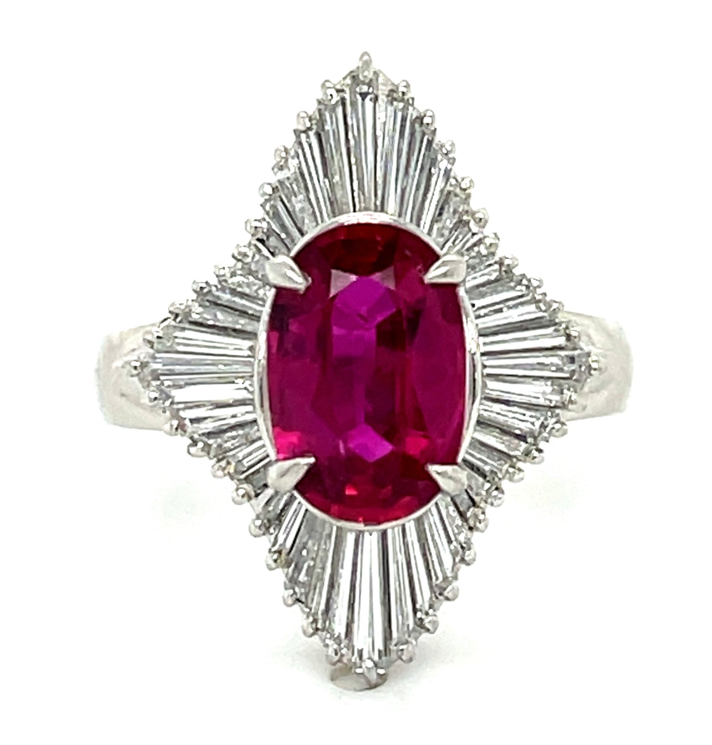 Estate 2.14ct Thailand Heated Ruby PT 9.80gr Ring Circa 1960s Gia 6455752669