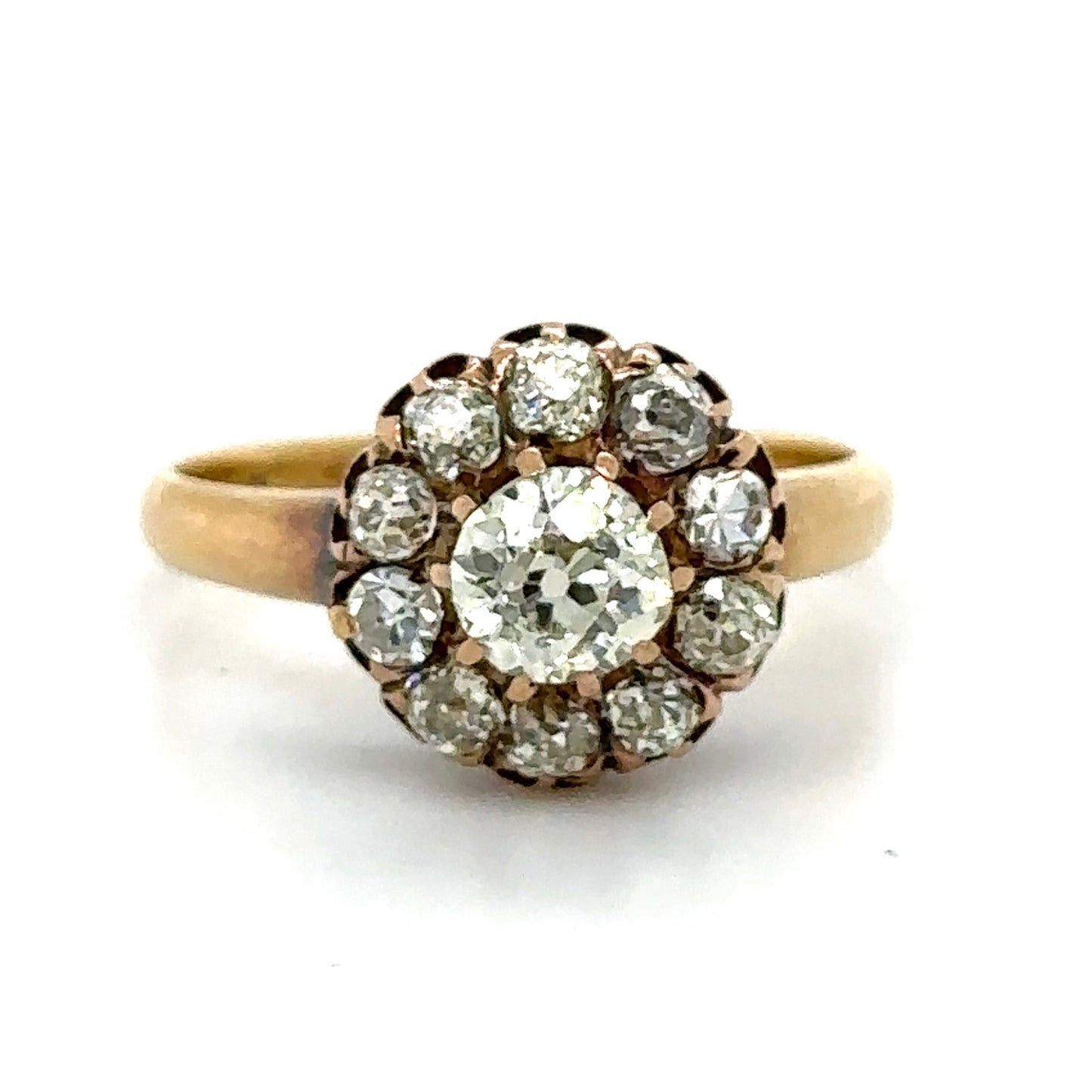 Original Victorian 0.55ct European Diamond 18KW Ring (Antique 1890s) 1ct SD