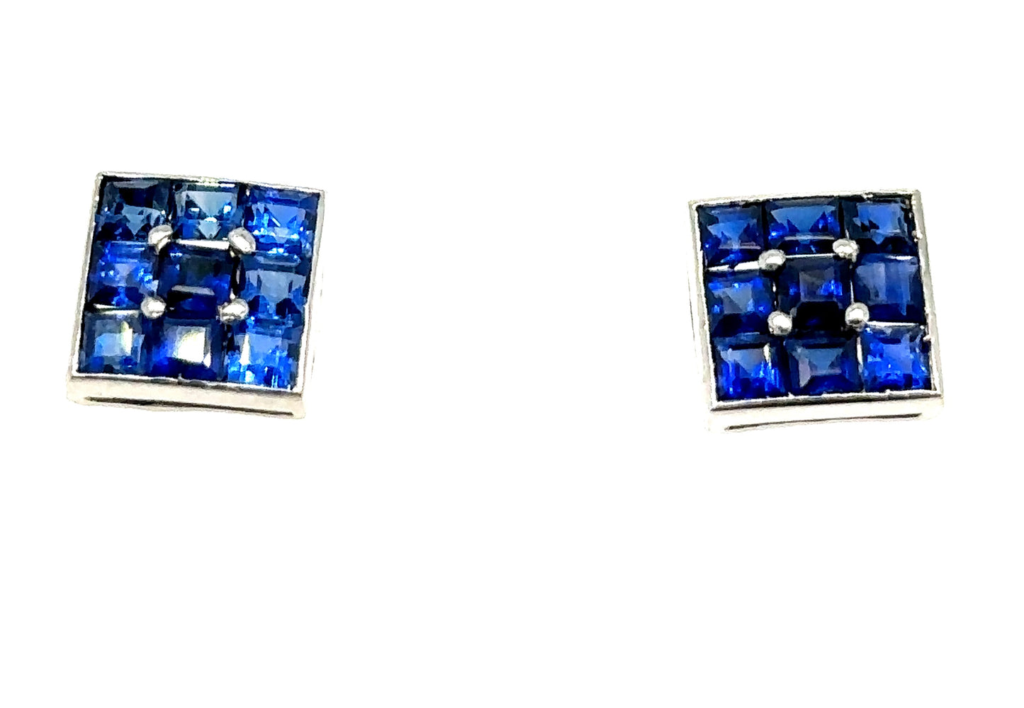 Estate 2.66ct Sapphire PT 3.30gr Art Deco Earrings Circa 1930s
