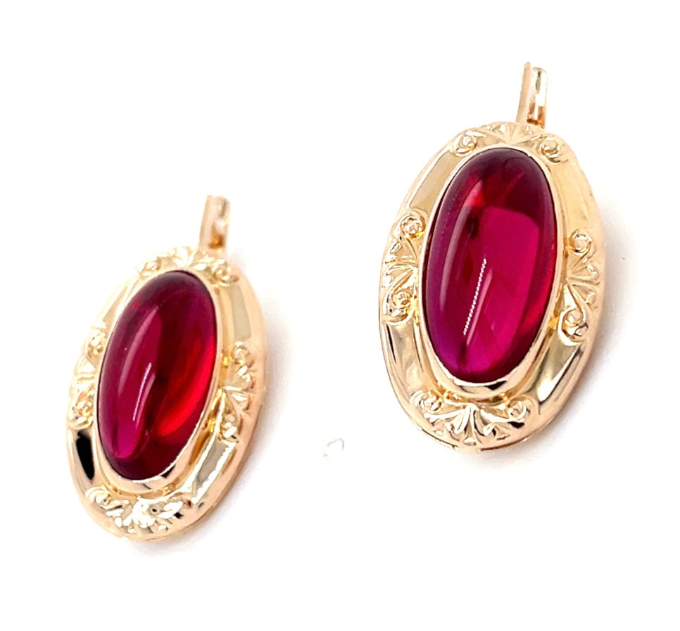 Russian 14KY Rose Gold 9.06gr Earrings (Antique 1900s)