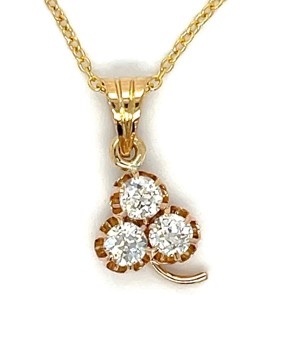 Estate 0.74ct Diamond Old Mine Cut 14KY 3.05gr Victorian Pendant Circa 1880s