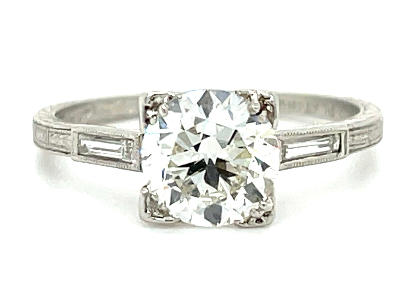 Art Deco 1.32ct J Diamond Vs1 PT 3.01gr Ring Circa 1930 Gia 2235001321