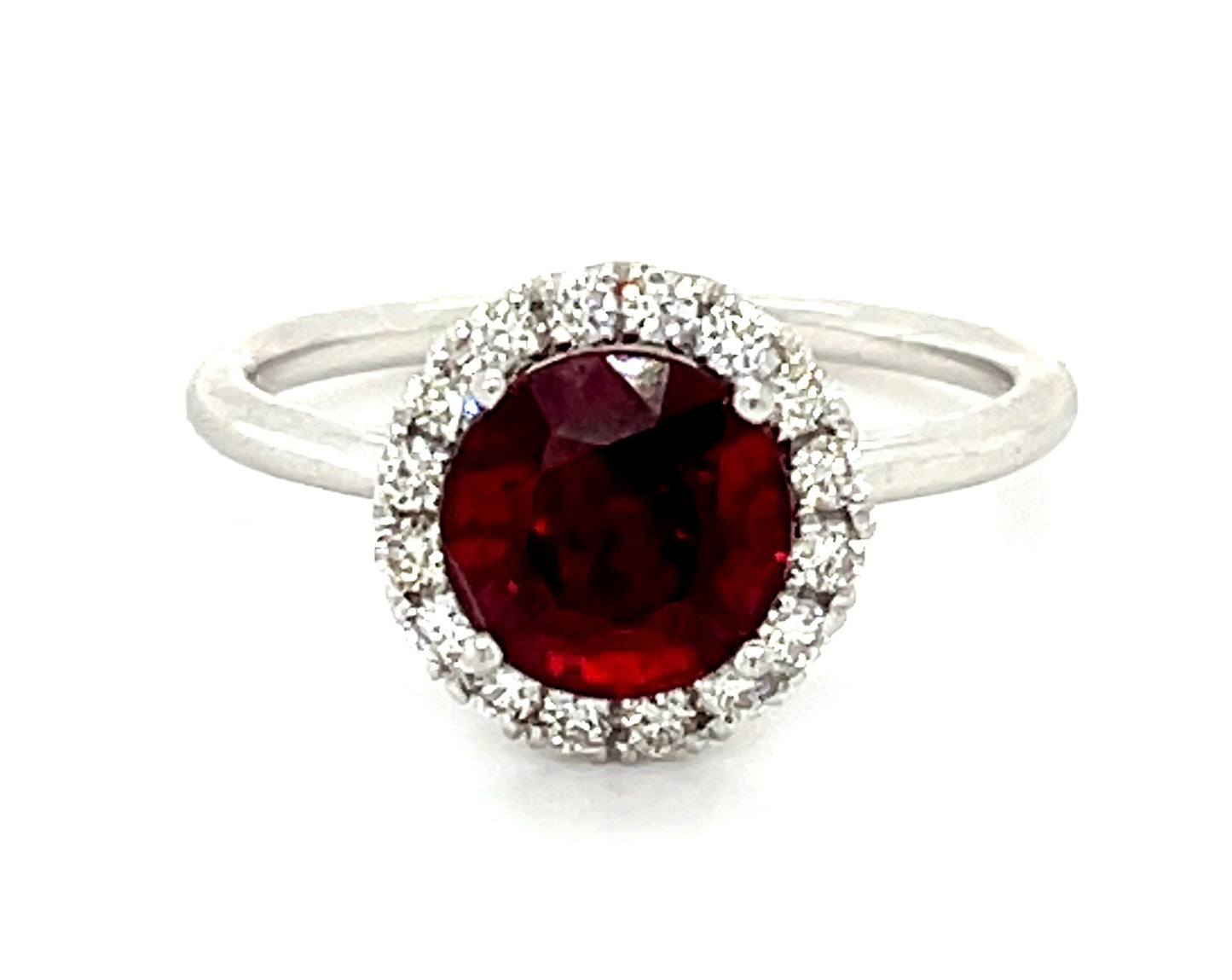 1.90ct Spinel & 0.30ctw Diamond 14KW 2.61gr Ring Size 6.25