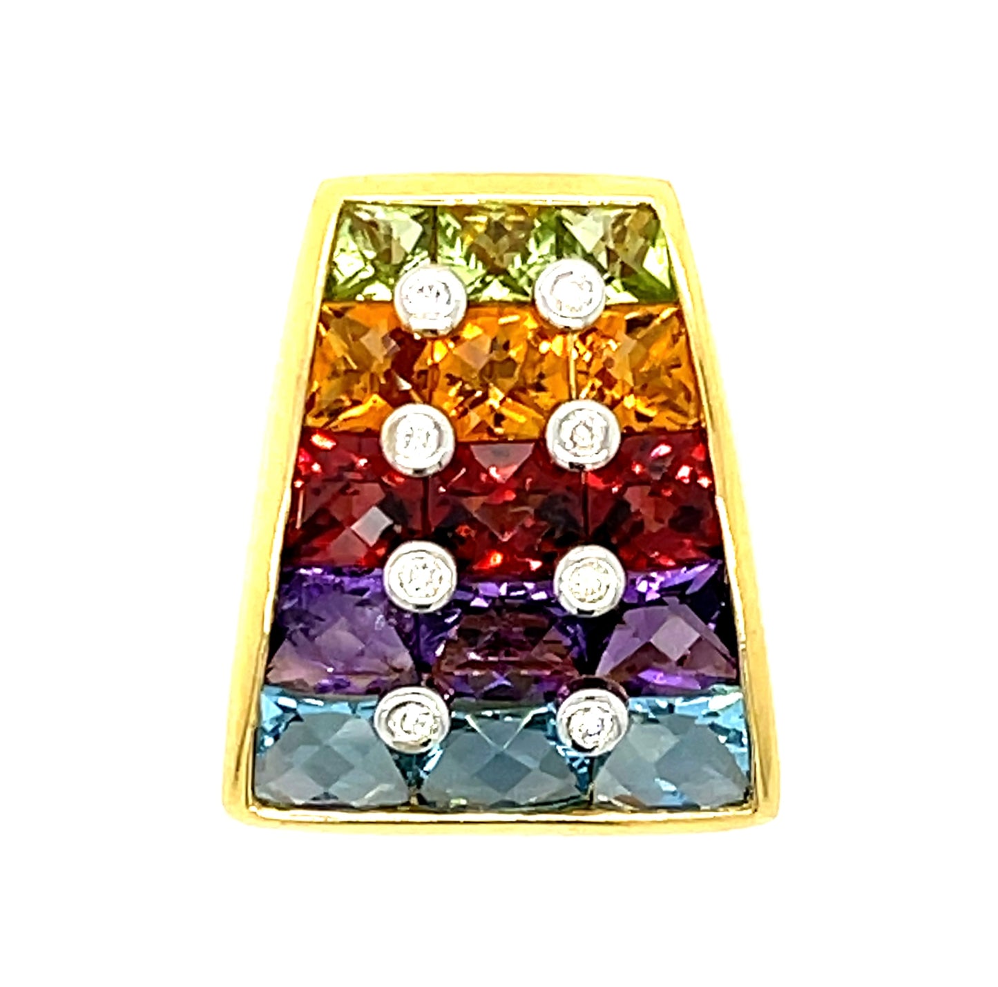 3.00ct Gemstones & 0.16ctw Diamond 18KY 8.60gr Pendant Signed Belluri