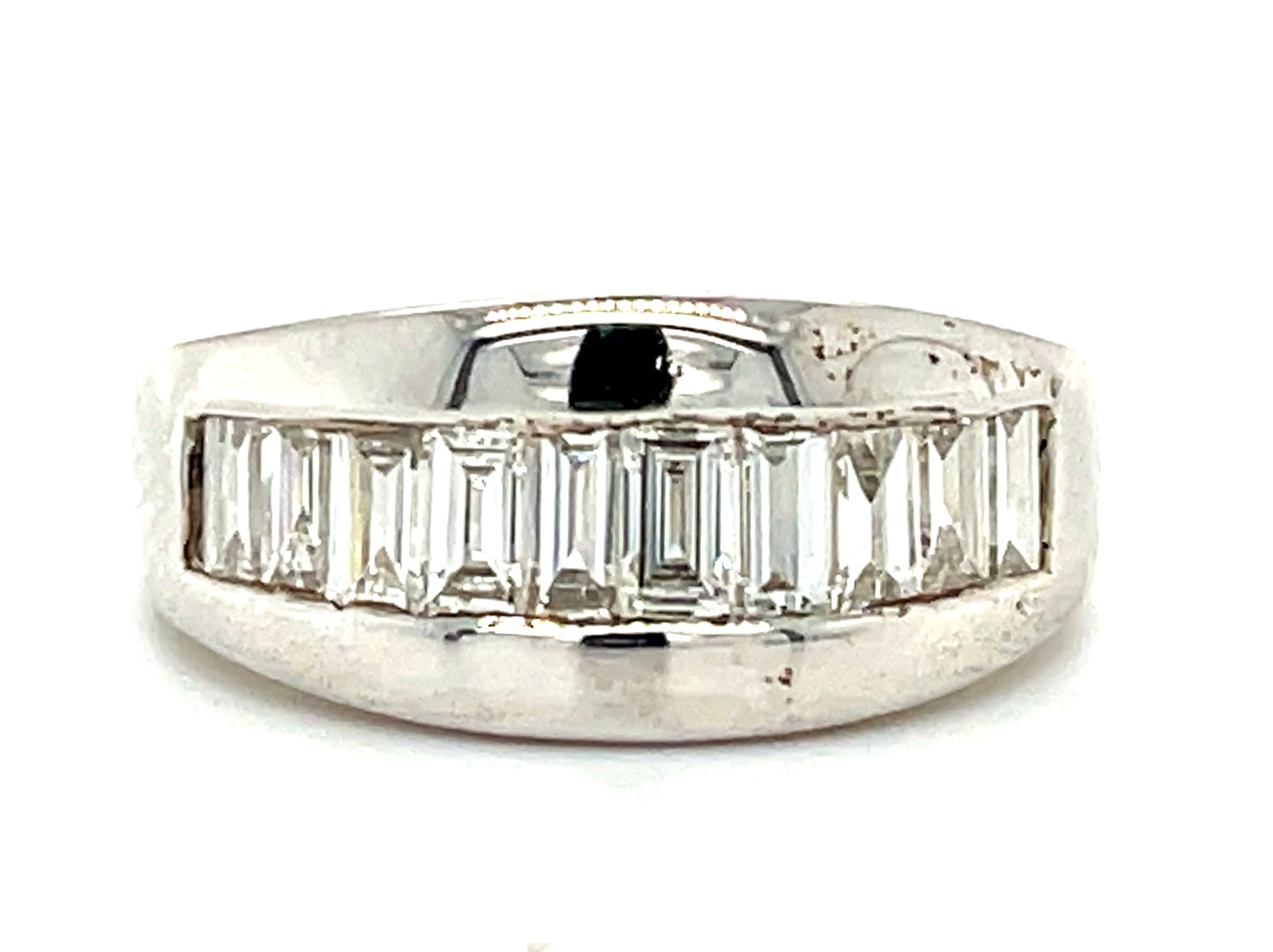 1.32ct Diamond Emerald Cut 18KW 5.73gr Ring Size .75