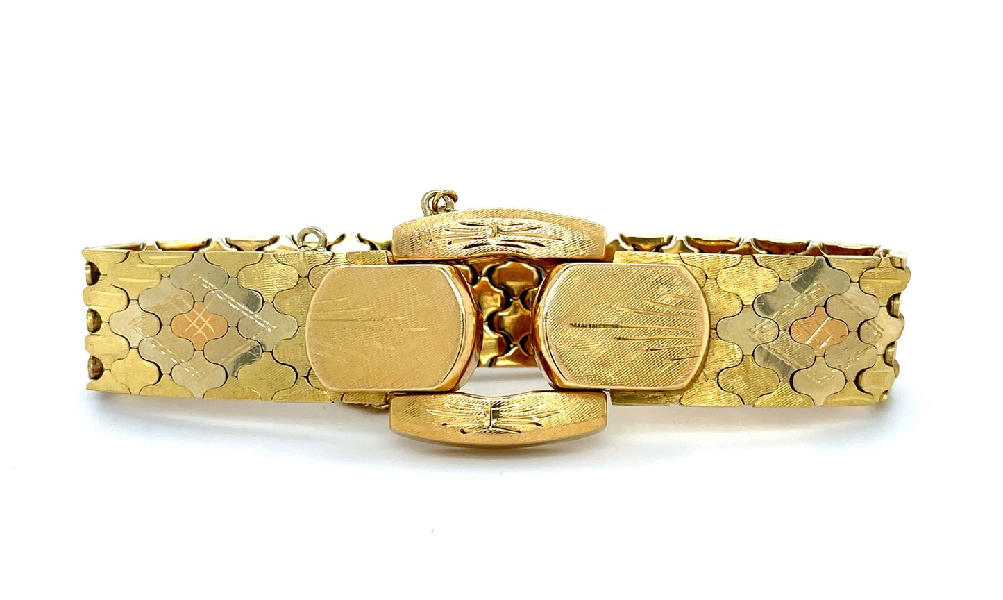 Estate 18KY 3 Tone Gold 54.79gr Bracelet Length 7.50