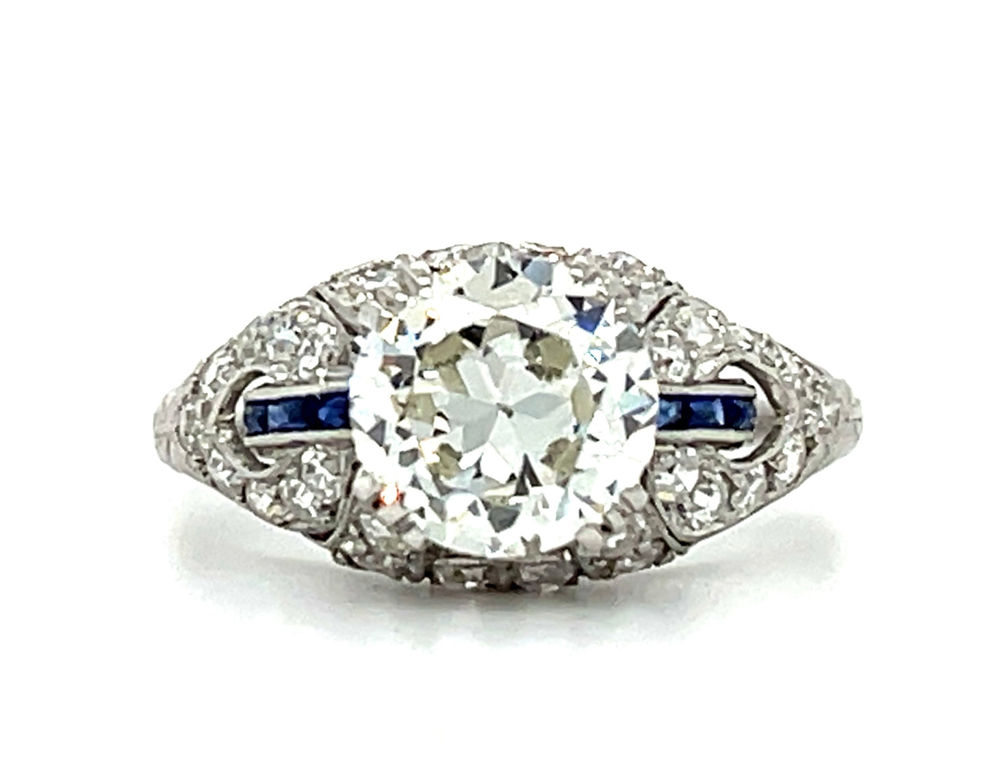Art Deco 1.66ct K Diamond Vs1 PT 4.13gr Ring Circa 1930s Gia 2235021075