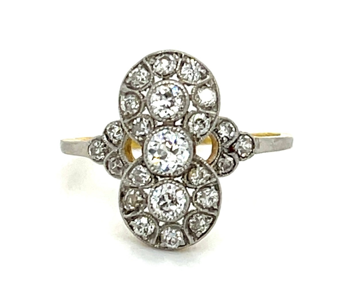 Edwardian 0.75ct Diamond PT/18K 2.60gr Ring Circa 1900s Size 7