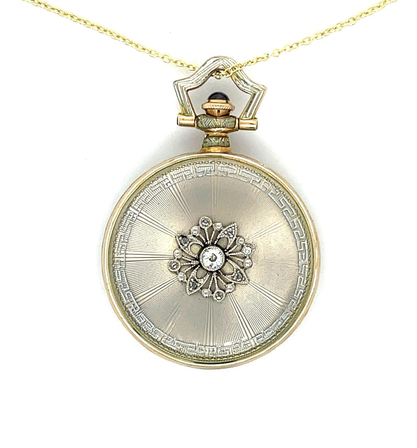 Edwardian .18ct Dia PT/18KY Pendant (Antique 1900s) Longines