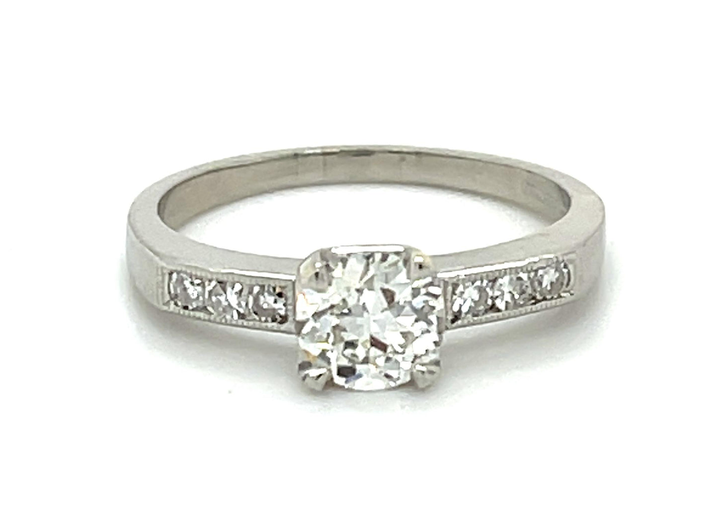 .74ct OEC Diamond H SI1 PT Ring (vintage 1930s) .18ct SD GIA 2239161754 4.20g