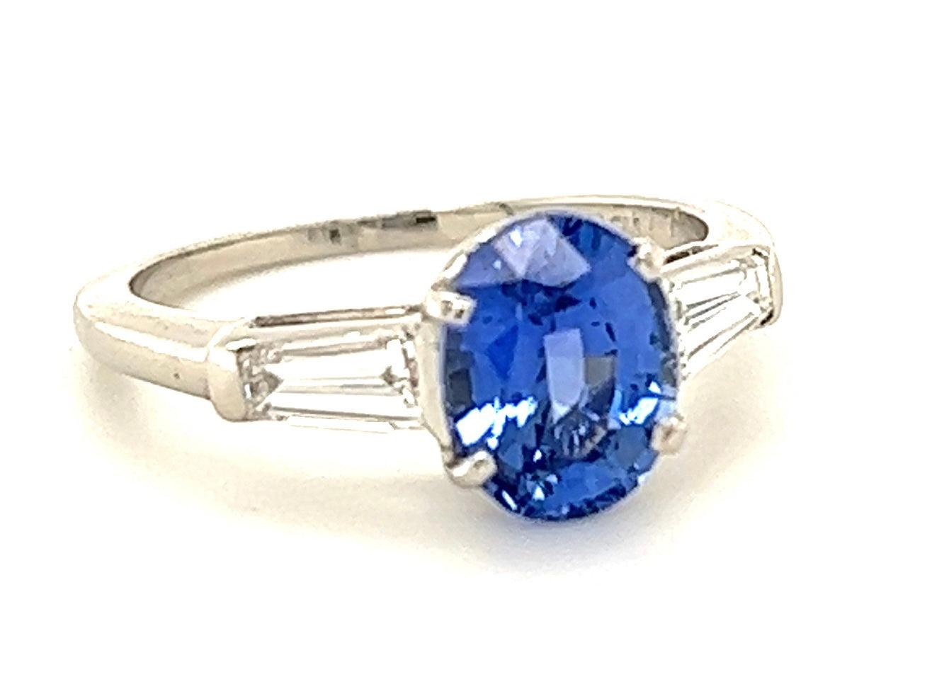 2.21ct Oval Sapphire PT Ring