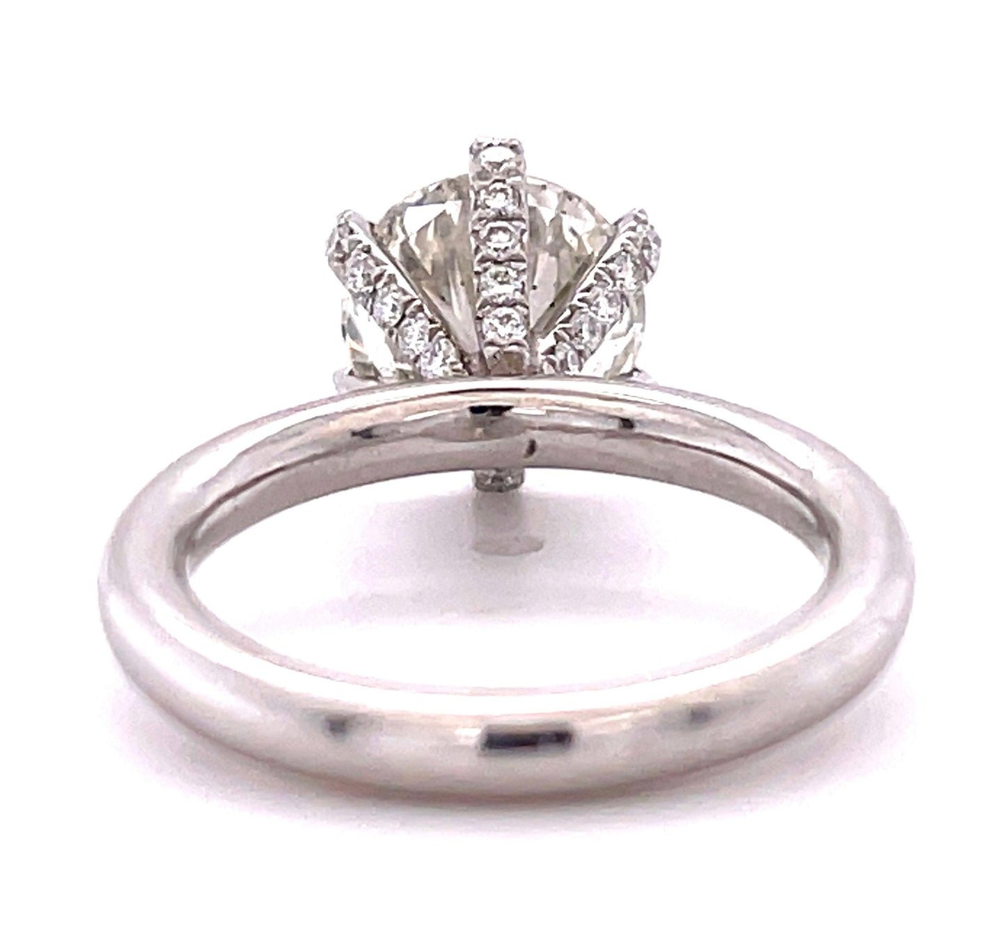 PT Ring with Diamond Encrusted Prongs Round Brilliant Diamond 2.52ct