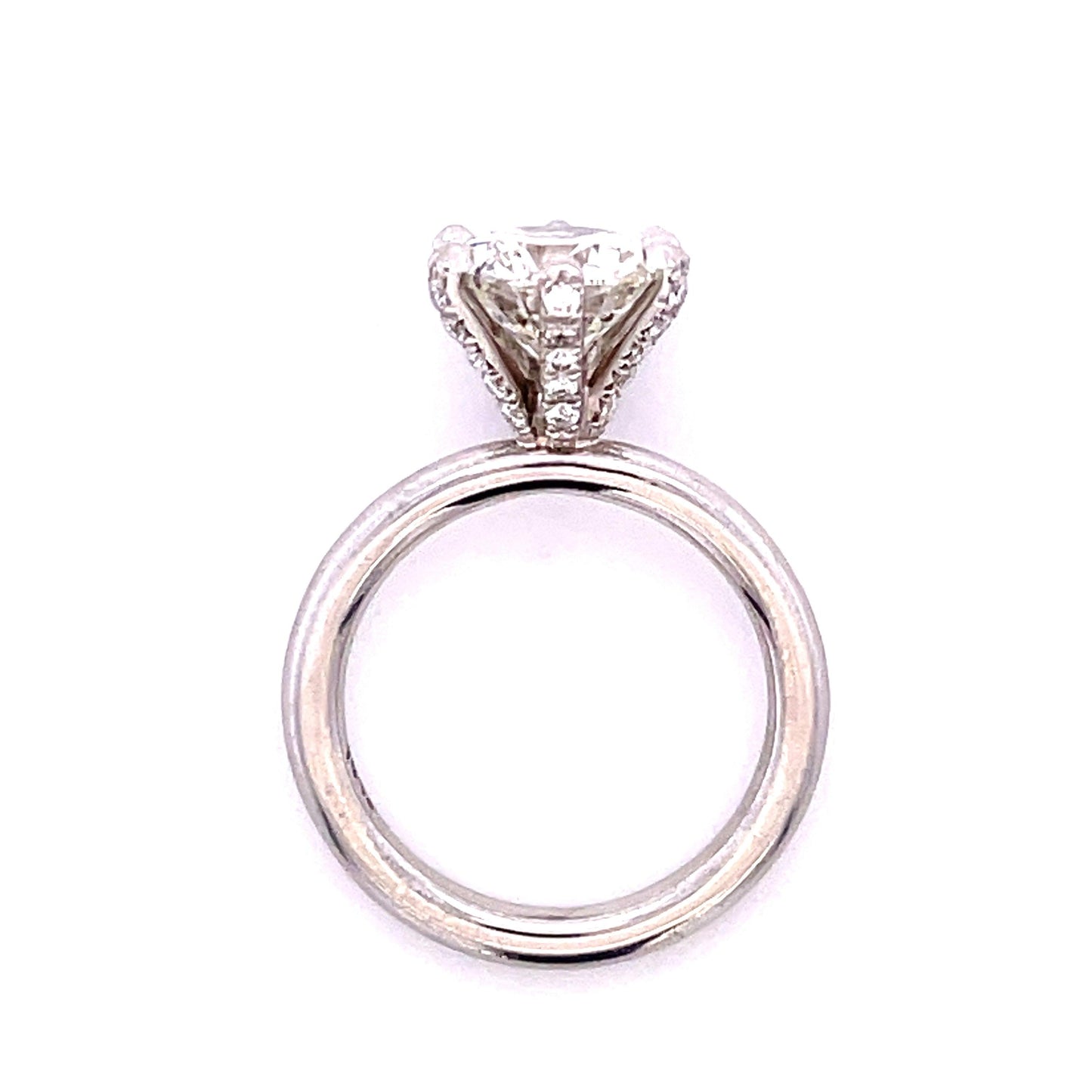 PT Ring with Diamond Encrusted Prongs Round Brilliant Diamond 2.52ct